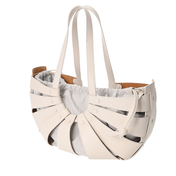 BOTTEGA VENETA The Shell White Women's Leather Handbag, A Rank, Pre-owned, Ginzo - Picture 3 of 11